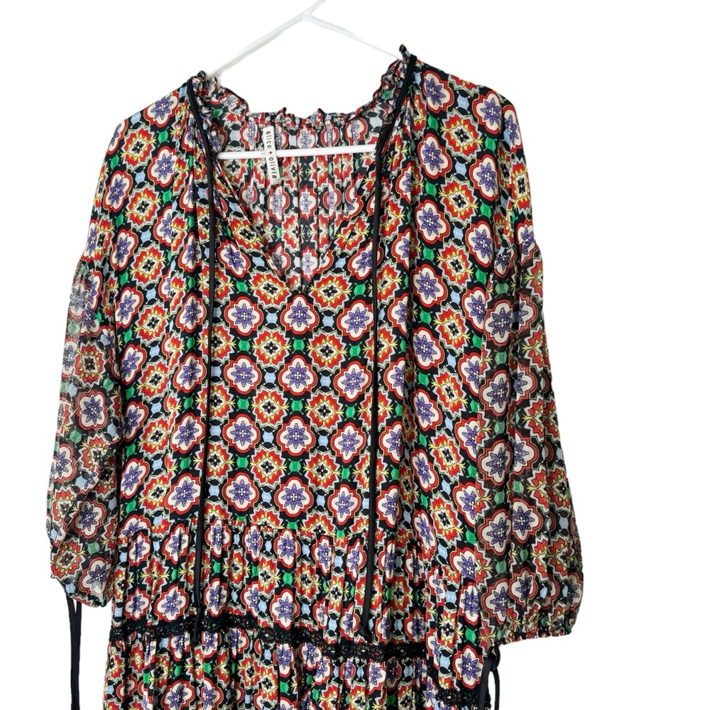 Alice + Olivia Arnette Tiered Tunic Dress Size Large - Picture 5 of 12